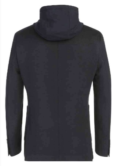Navy Glen Plaid Hoodie Jacket with Removable Bib - Image 2