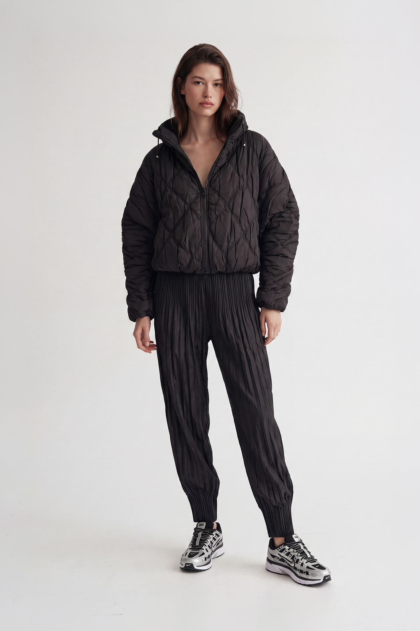 Cloudia Puff Zip Up Jacket Black - Image 3